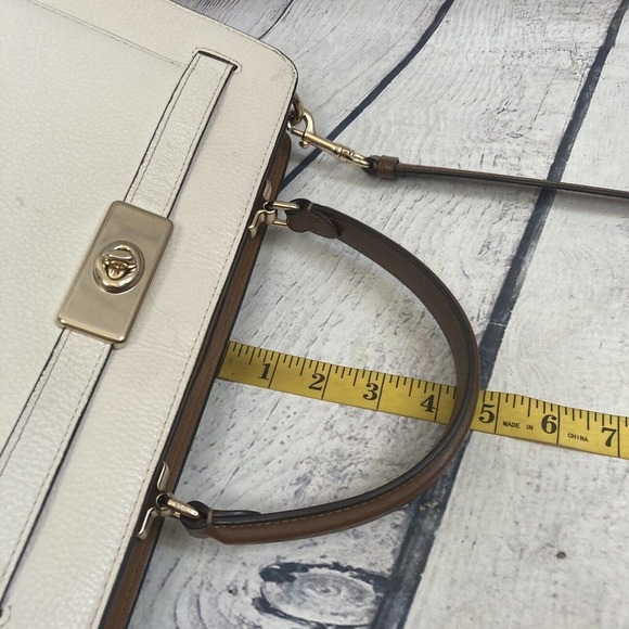 COACH Leather Mini Lane Top Handle Crossbody Colorblock Chalk C8210 - Picture 16 of 16